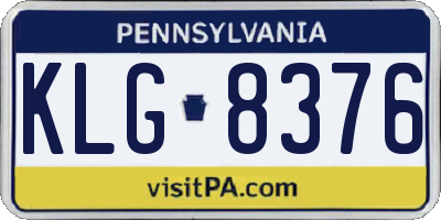 PA license plate KLG8376