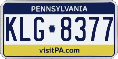 PA license plate KLG8377