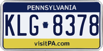 PA license plate KLG8378
