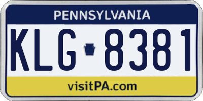 PA license plate KLG8381