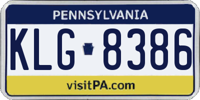 PA license plate KLG8386
