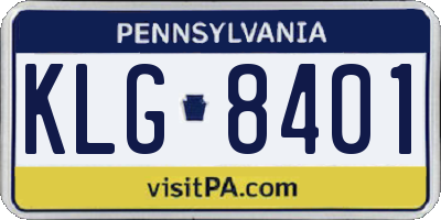 PA license plate KLG8401