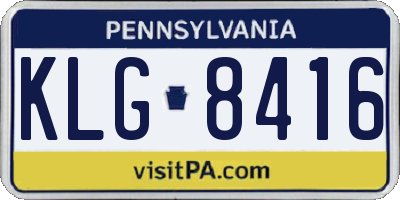 PA license plate KLG8416