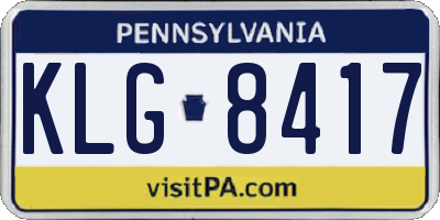 PA license plate KLG8417