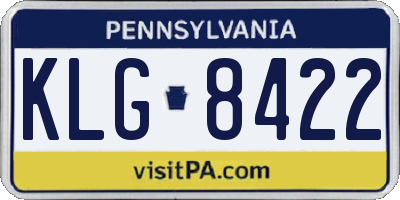 PA license plate KLG8422