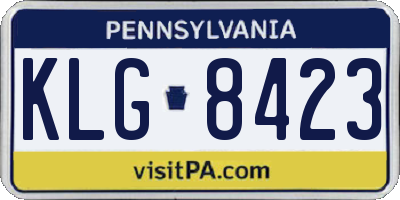 PA license plate KLG8423