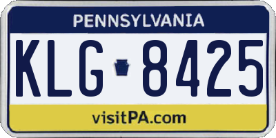 PA license plate KLG8425