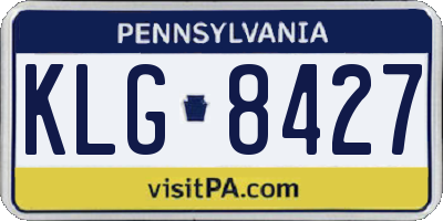 PA license plate KLG8427