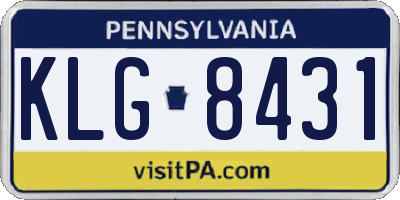 PA license plate KLG8431