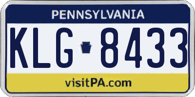 PA license plate KLG8433