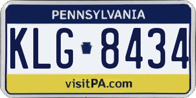 PA license plate KLG8434