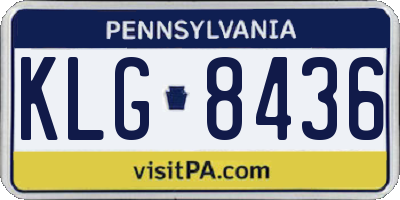 PA license plate KLG8436