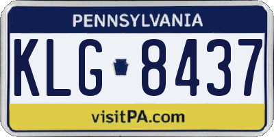 PA license plate KLG8437