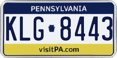 PA license plate KLG8443