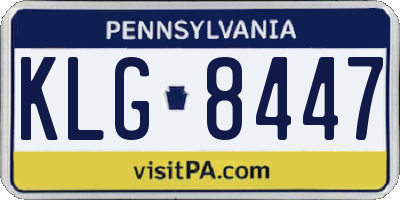 PA license plate KLG8447
