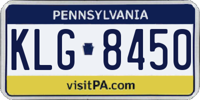 PA license plate KLG8450