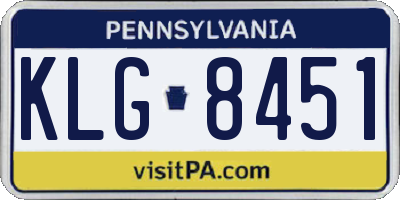 PA license plate KLG8451
