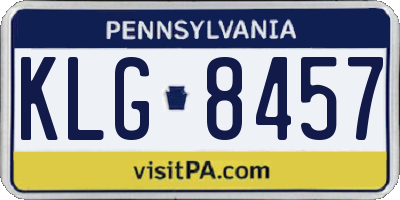 PA license plate KLG8457