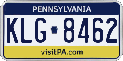 PA license plate KLG8462