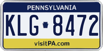 PA license plate KLG8472