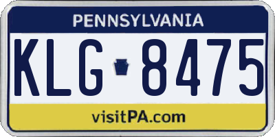 PA license plate KLG8475