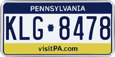 PA license plate KLG8478