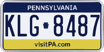PA license plate KLG8487