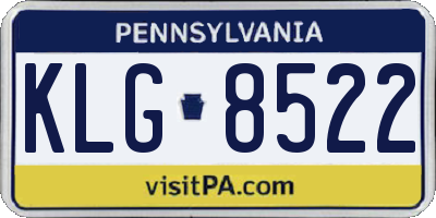 PA license plate KLG8522