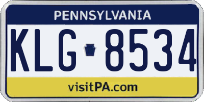PA license plate KLG8534