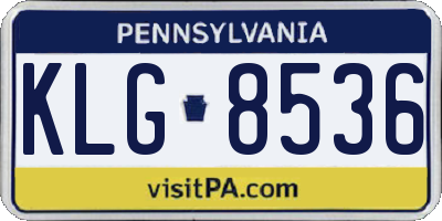 PA license plate KLG8536
