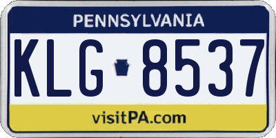 PA license plate KLG8537