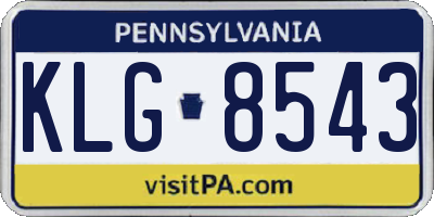 PA license plate KLG8543