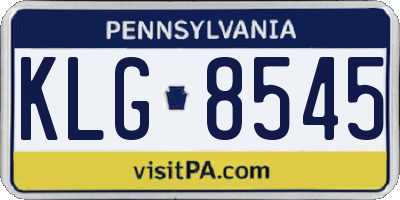 PA license plate KLG8545
