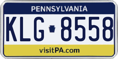 PA license plate KLG8558