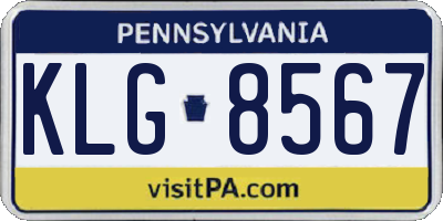 PA license plate KLG8567