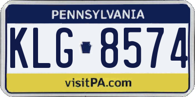 PA license plate KLG8574