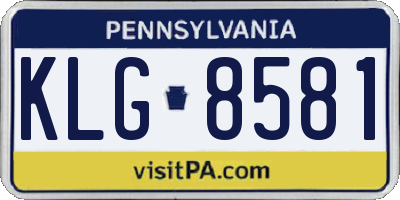 PA license plate KLG8581