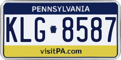 PA license plate KLG8587