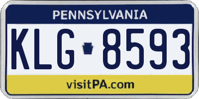 PA license plate KLG8593