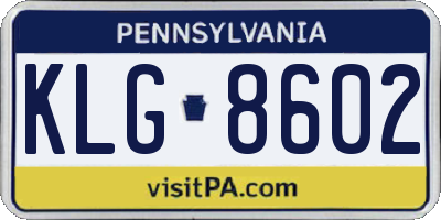PA license plate KLG8602