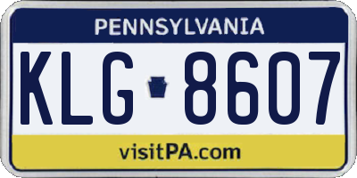 PA license plate KLG8607