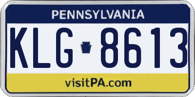 PA license plate KLG8613