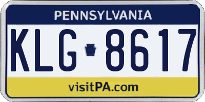 PA license plate KLG8617