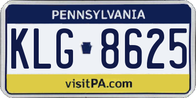 PA license plate KLG8625