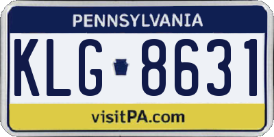 PA license plate KLG8631
