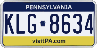 PA license plate KLG8634
