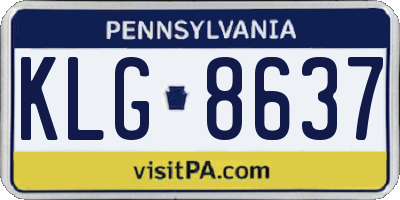 PA license plate KLG8637