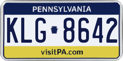 PA license plate KLG8642