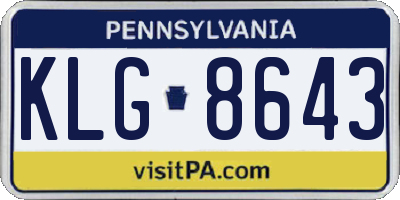 PA license plate KLG8643