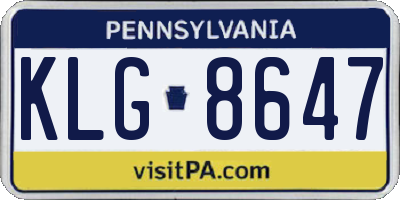PA license plate KLG8647